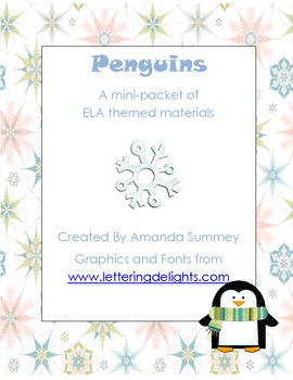 Preview of Penguin Themed ELA Materials for Kindergarten/ Early Primary