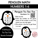 Penguin Themed Math Game, Tic-Tac-Toe featuring NUMBERS 1-