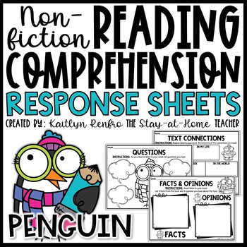 Preview of Penguin Themed Nonfiction Reading Response Worksheets