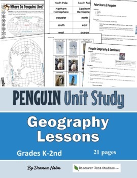 Penguin Unit Study: Geography Lessons K-2nd Grade by Discover Unit Studies