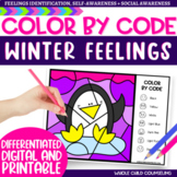 Penguin Winter Emotions Color by Code Naming Feelings Digi