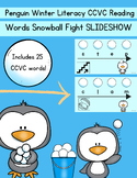 Penguin Winter Literacy CCVC Reading Words Snowball Fight