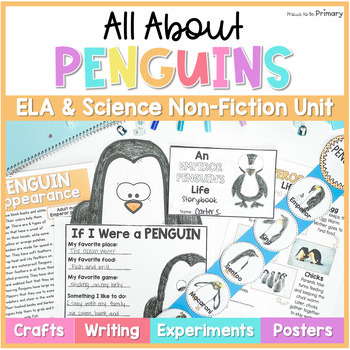 Preview of Penguin Activities Winter Craft, Writing, Drawing, Bulletin Board, Science Unit