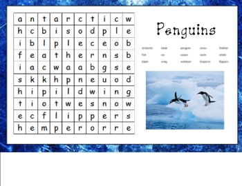 Preview of Penguin Wordsearch for Smart Board
