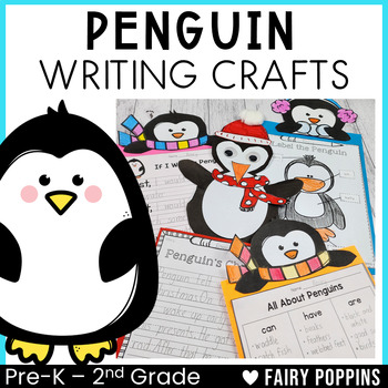 Preview of Penguin Craft and Writing Prompts | Christmas Craftivity