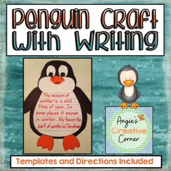 Preview of Penguin Craft with Writing