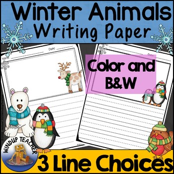 Preview of Winter Animal Writing Papers -  Penguins, Polar Bears, Reindeer and More