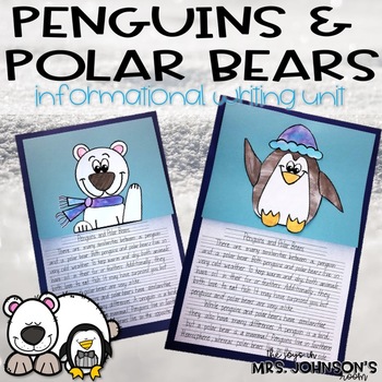 Preview of Penguin and Polar Bear Comparing Information Writing Unit and Art Activity