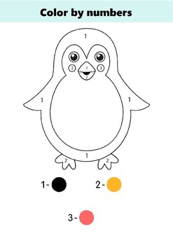 Penguin - themed Color-By-Numbers Activity by Dancing Donut | TPT