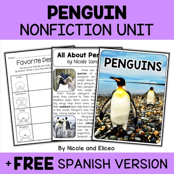 Preview of Penguin Activities Nonfiction Unit + FREE Spanish