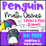 Winter Math Activity: NO PREP Penguin Math Games for Addit