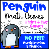 Winter Math Activity: NO PREP Penguin Math Games for Multi