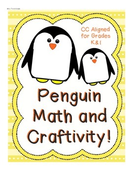 Preview of Penguins! A Math and Craftivity Set for K and 1