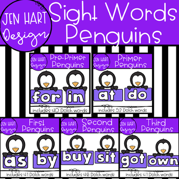 Preview of Penguins Clipart - Dolch Sight Word Bundle {Jen Hart Clipart}