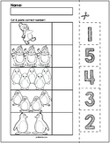 Penguins Cut & Match Worksheets | Numbers 1-5