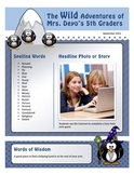 Penguins, Ice, and Antarctica Theme Class Newsletter (Elem