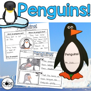 Preview of Penguins Informational Text Lessons - Nonfiction Text Features, Comprehension