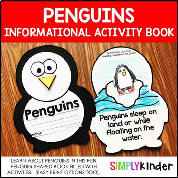 Preview of All About Penguins Craft & Interactive Activity Book with Writing, Kindergarten