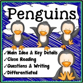 Preview of Penguins Reading Comprehension Passages and Questions 2nd Grade