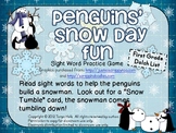 Penguins' Snow Day Fun 1st Grade Sight Word Practice Game
