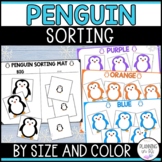 Penguins Sorting By Size and Color | Sorting Mats and Worksheets