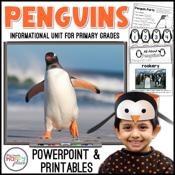 Preview of Penguins Unit – All About Penguins Slideshow – Penguin Hat & Activities