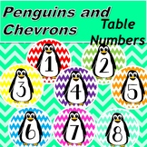 Penguins and Chevrons Table Numbers