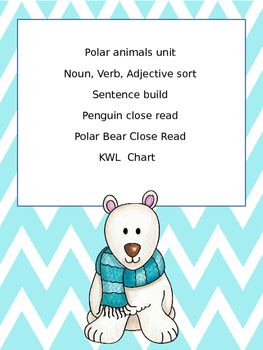 Preview of Penguins and Polar Bears Language arts activities