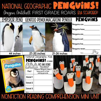 Preview of Penguins by Schreiber Mini  Reading Comprehension Nonfiction Activities