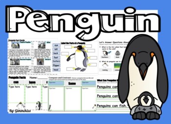 Preview of Penguins for Google Classroom, Google Slides and Distant Learning
