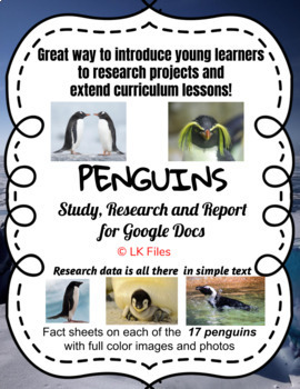 Preview of Penguins for Google Docs - Study, Research, & Report for Distance Learning