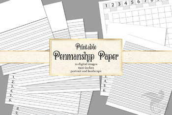 Penmanship Printable Paper by Digital Curio TPT