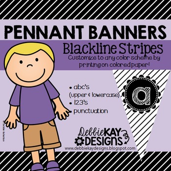 Pennant Banners - Blackline Stripes