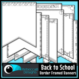 Back to School Border Framed Pennant Banners Clip Art