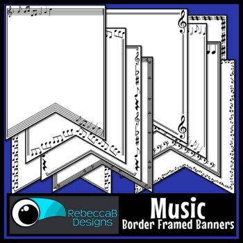 Preview of Music Border Framed Pennant Banners Clip Art