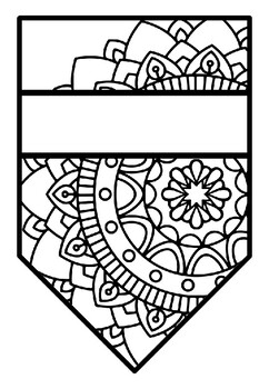Preview of Pennant Bulletin Board Name Banner, Mandala Style, Pattern Coloring, Set 8