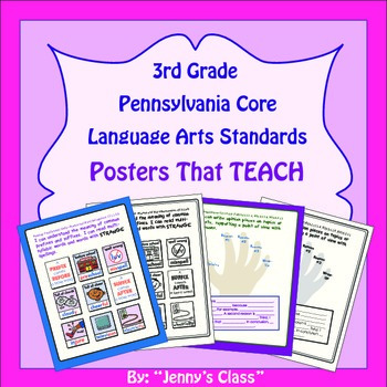 Preview of Pennsylvania 3rd Grade Language Arts Standards Posters: "I Can" Statements