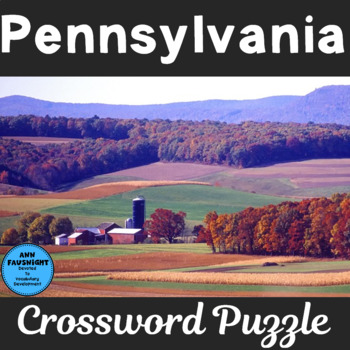 Pennsylvania Crossword Puzzle by Ann Fausnight TpT