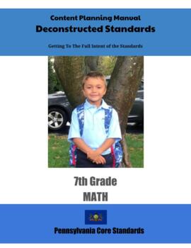 Preview of Pennsylvania Deconstructed Standards Content Planning Manual Math 7th Grade