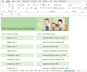 Preview of Pennsylvania Homeschooling Checklist