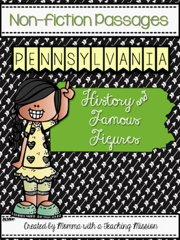 Preview of Pennsylvania Non-fiction Passages No Prep Printables