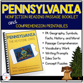 Pennsylvania Reading Passage Packet and Comprehension Printables
