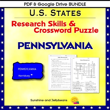 Pennsylvania Research Skills/Crossword US States Geography PDF