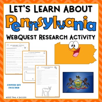 Preview of Pennsylvania Webquest Worksheets Informational Reading Scavenger Hunt