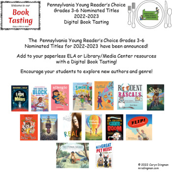 Preview of Pennsylvania YRC 2022-2023 Book Nominees Gr3- 6 Digital Book Tasting