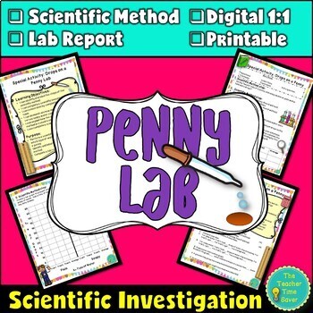 Preview of Water Drops on a Penny Digital Science Lab Activity- Scientific Method