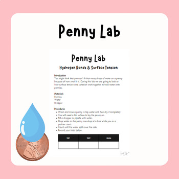 Preview of Penny Lab - Surface Tension