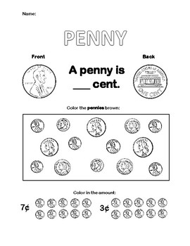 Penny Worksheet by Think Mink | Teachers Pay Teachers