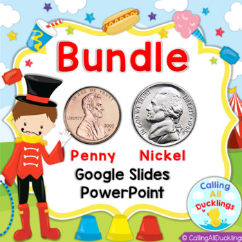 Preview of Penny and Nickel Digital Centers Bundle | PowerPoint | Google Slides