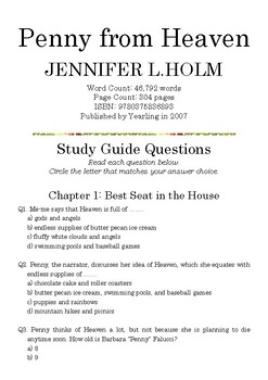 Preview of Penny from Heaven by Jennifer L.Holm; Multiple-Choice Study Guide